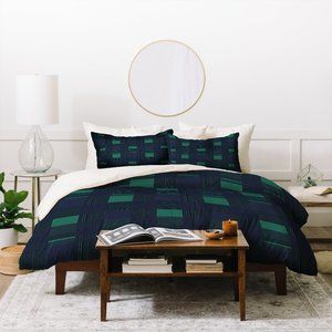 Deny Design Winter Plaid Blue/Green Duvet Set